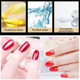 Vishine Top Coat Gel Nail Polish 15ML on a manicure table
