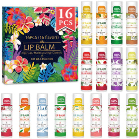 VISRIE 16 Pack Flavoured Lip Balm Set with various flavours