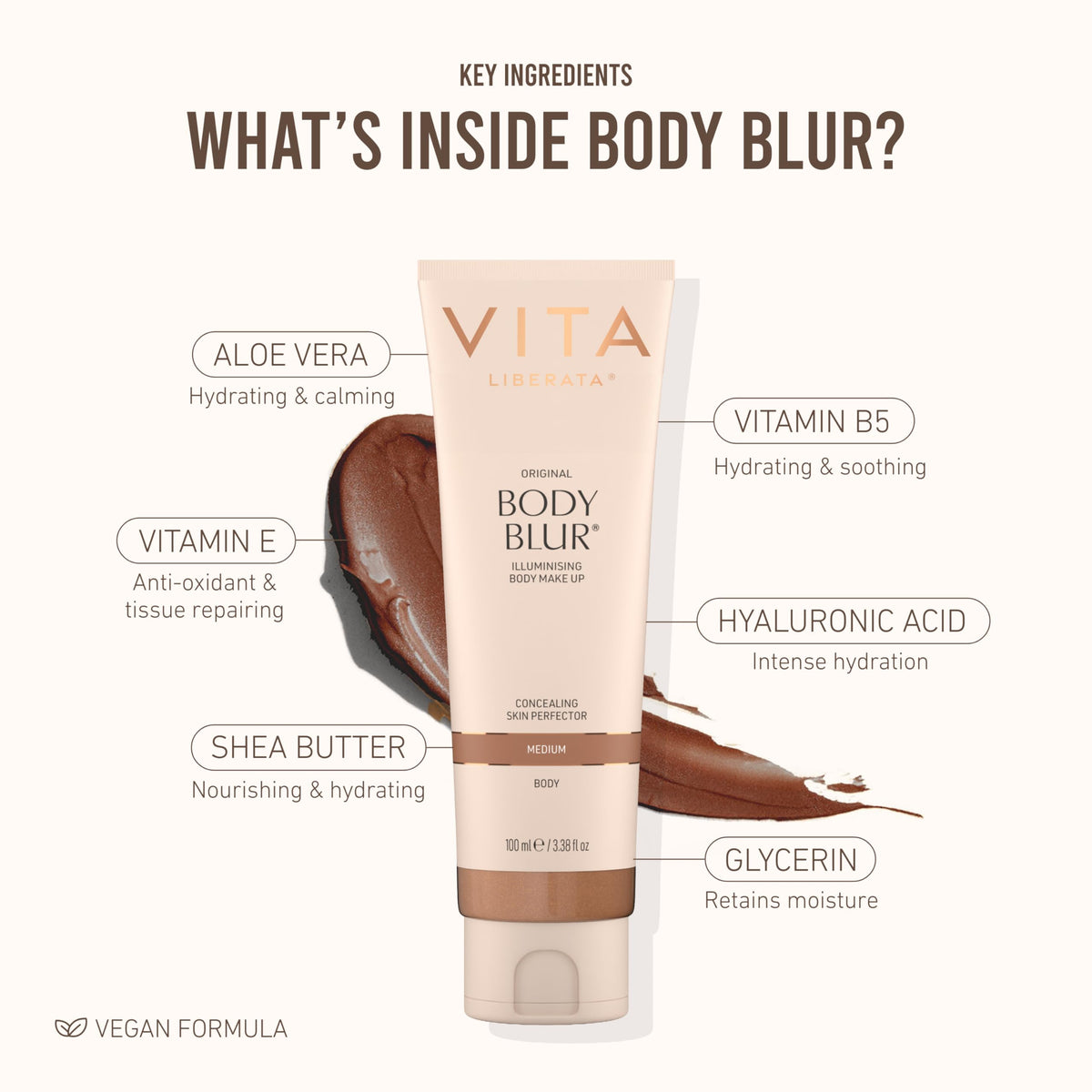 VITA LIBERATA Body Blur Dark 3.38 fl oz texture close-up