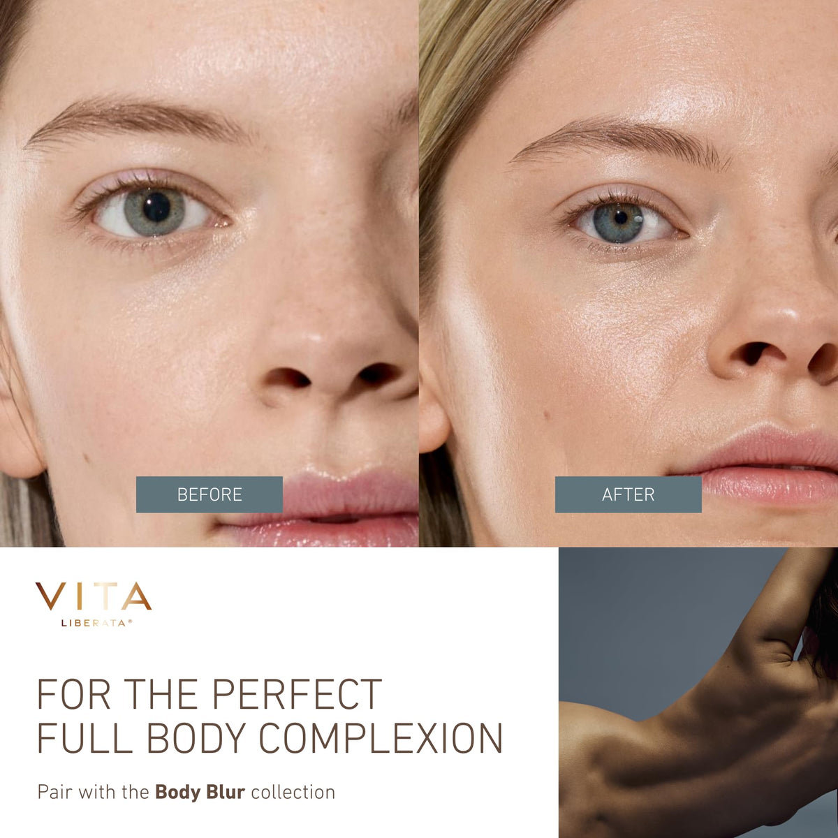 VITA LIBERATA Body Blur Light with other makeup products