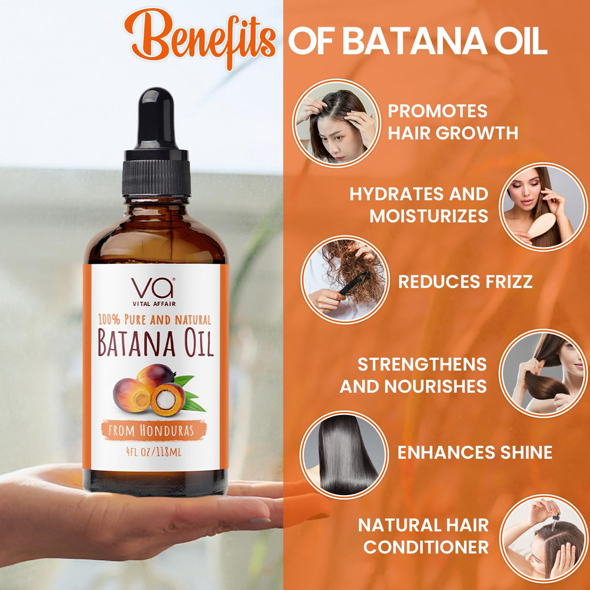 VITAL AFFAIR Batana Hair Growth Oil 4 Fl Oz close-up of texture