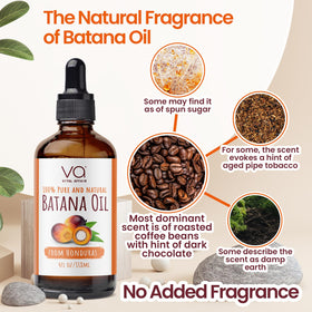 VITAL AFFAIR Batana Hair Growth Oil 4 Fl Oz glass bottle side view