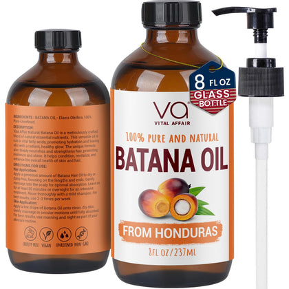 VITAL AFFAIR Batana Hair Growth Oil 8 Fl Oz glass bottle front view