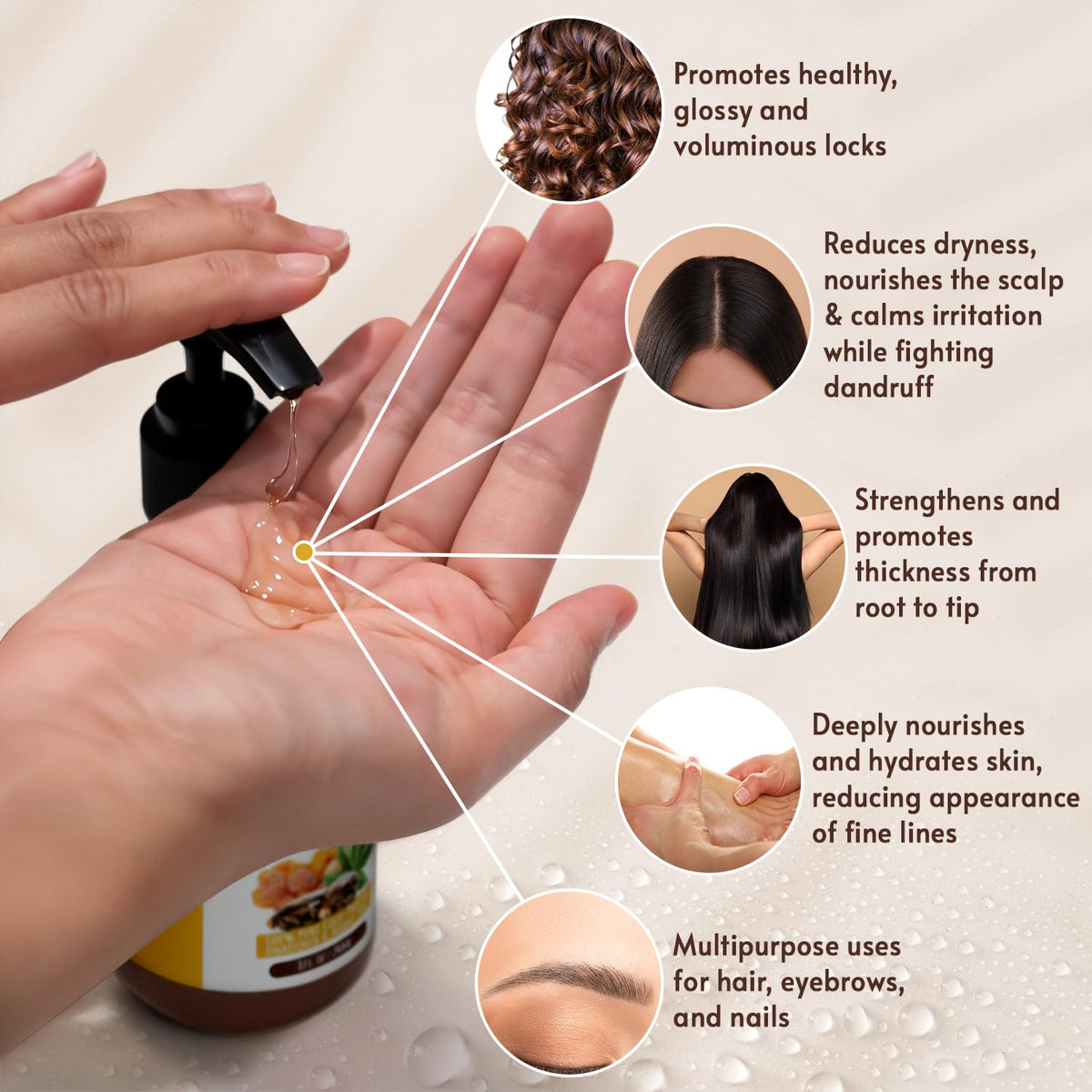 VITAL AFFAIR Organic Castor Oil with Frankincense 8oz glass bottle with ingredients