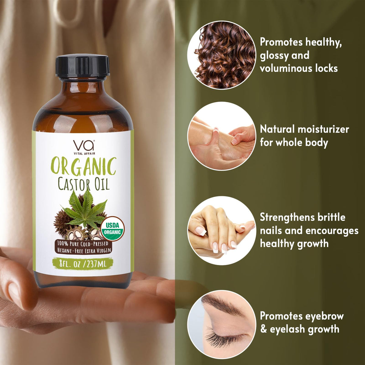 VITAL AFFAIR Organic Castor Oil with natural ingredients