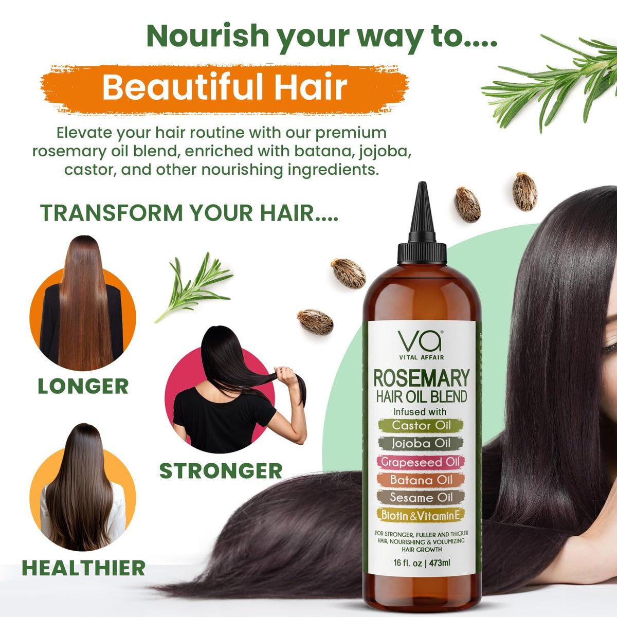 VITAL AFFAIR Rosemary Oil back view with ingredients