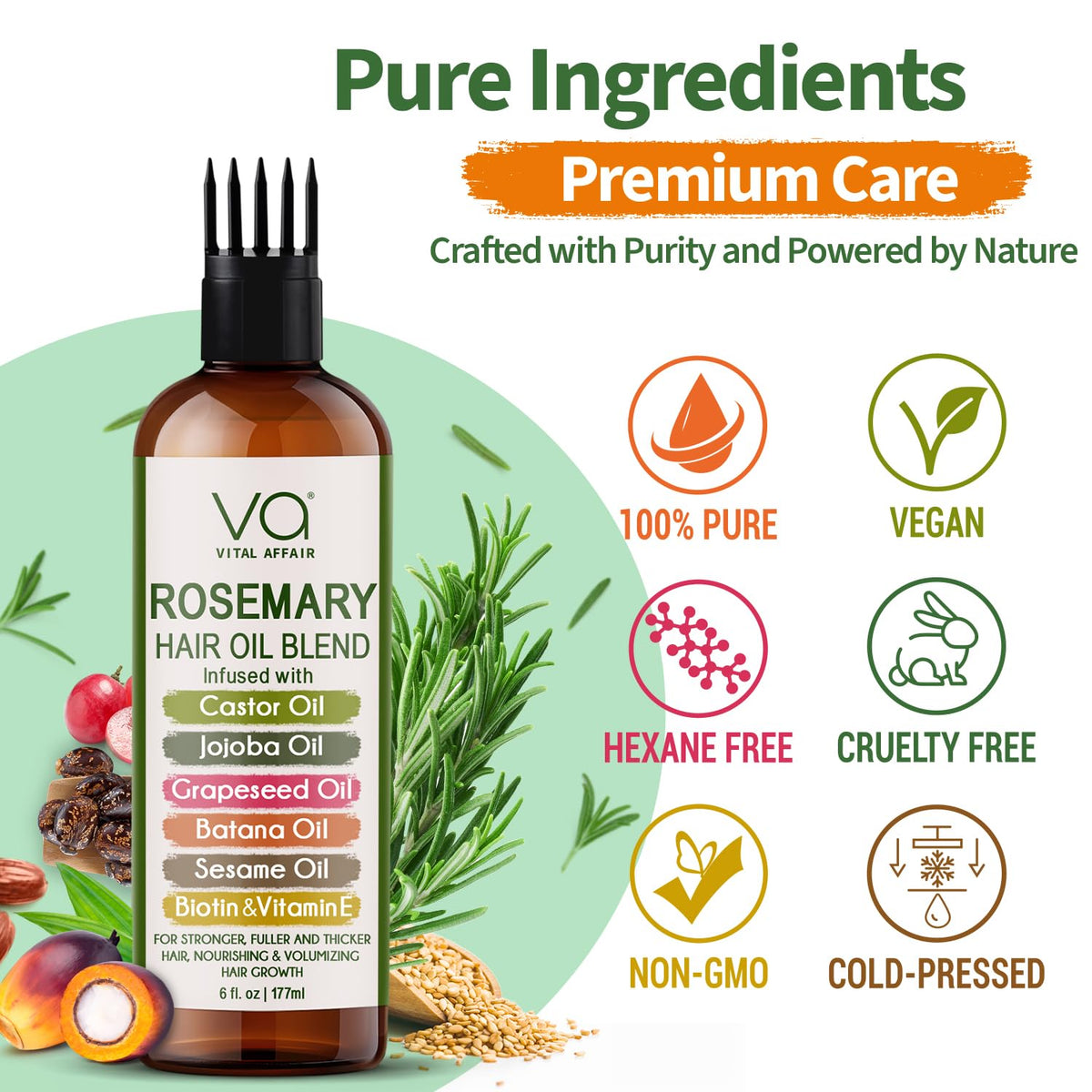 VITAL AFFAIR Rosemary Oil Blend 6 Fl Oz packaging