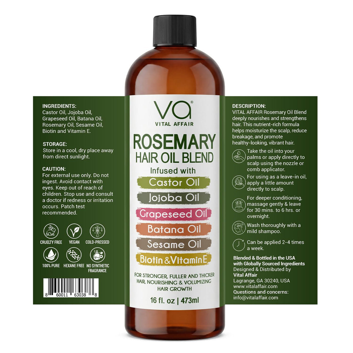 VITAL AFFAIR Rosemary Oil bottle with label detail