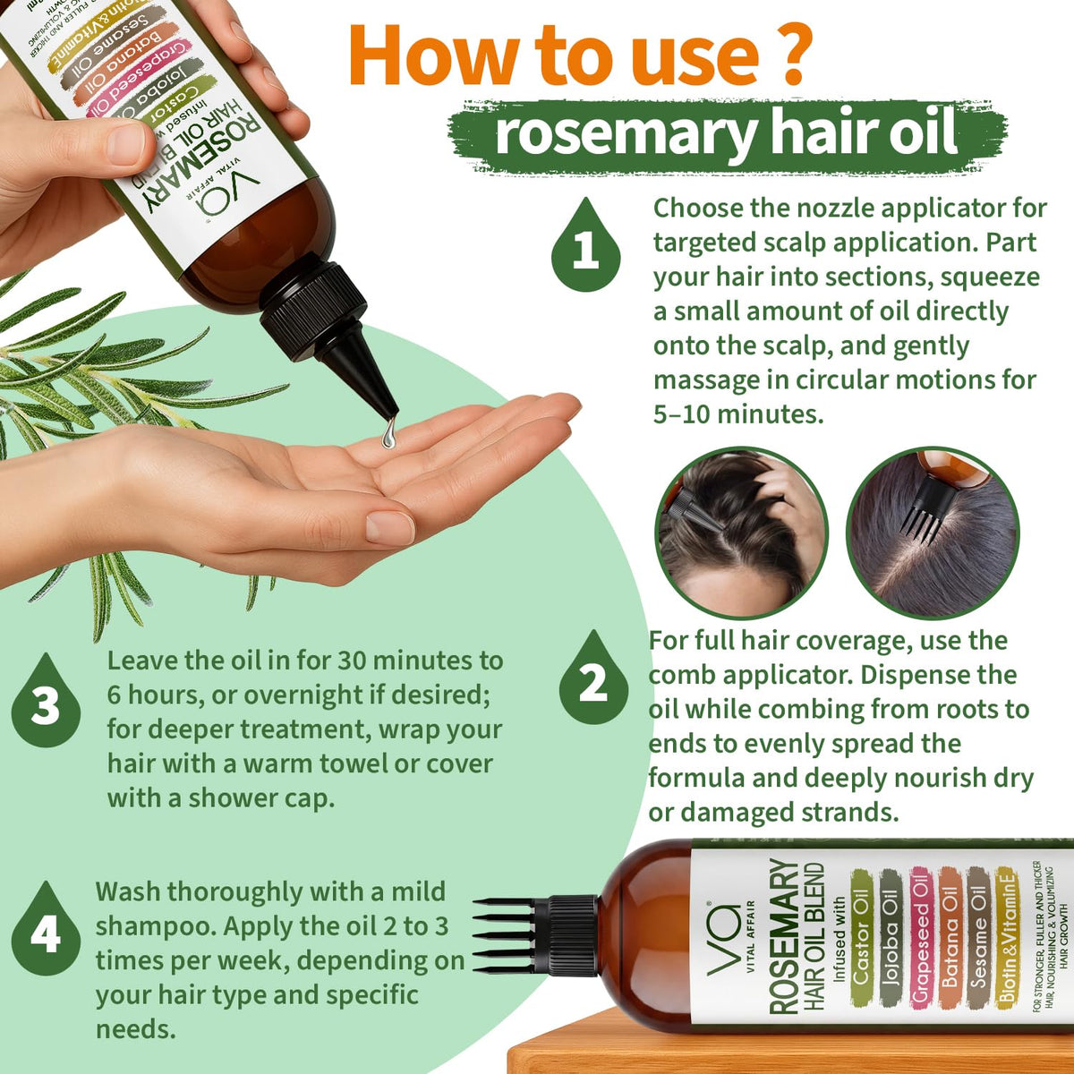 VITAL AFFAIR Rosemary Oil showing texture on hand