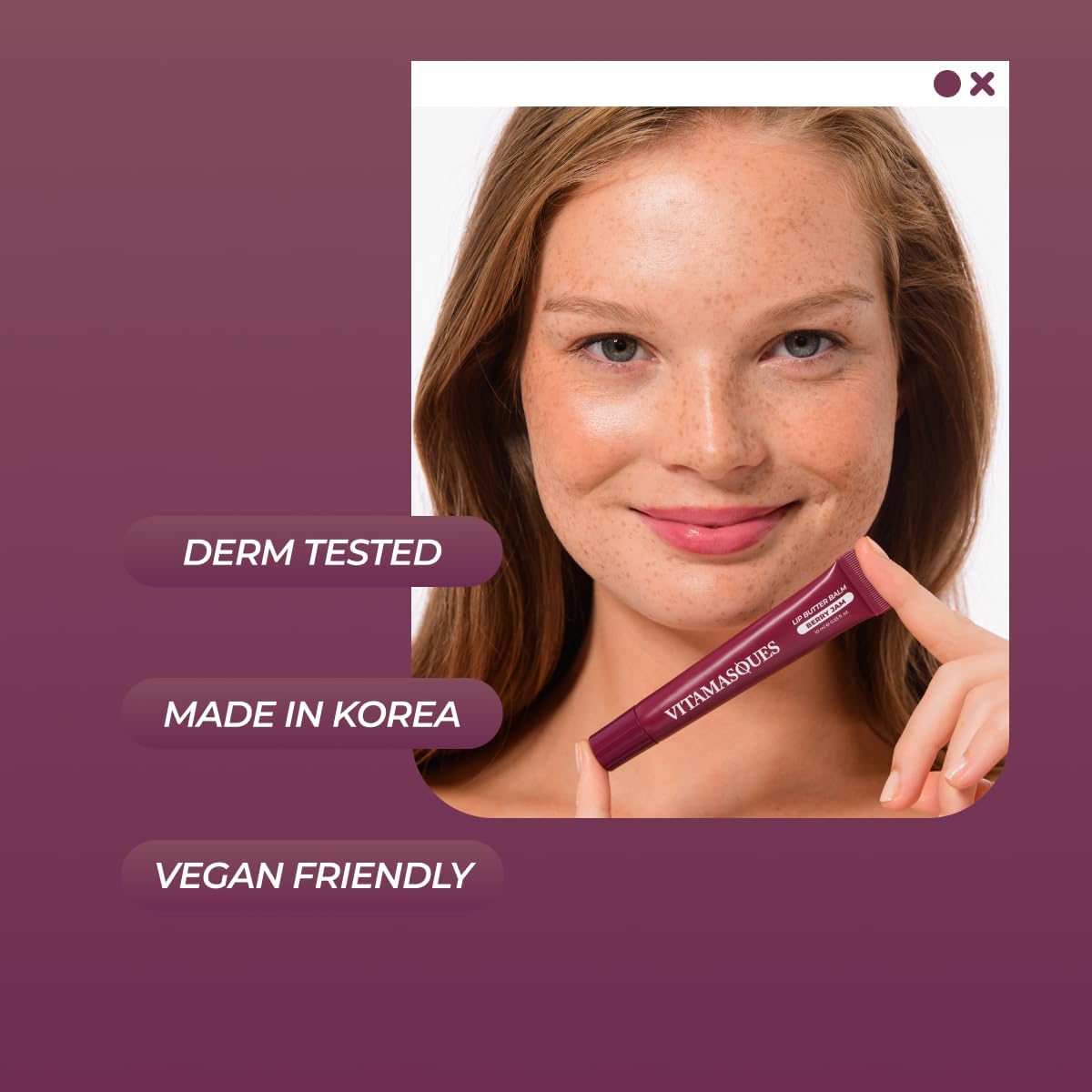 Vitamasques Lip Butter Balm Berry Jam application