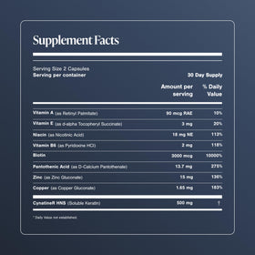 Viviscal 4D Hair Supplements ingredients list close-up