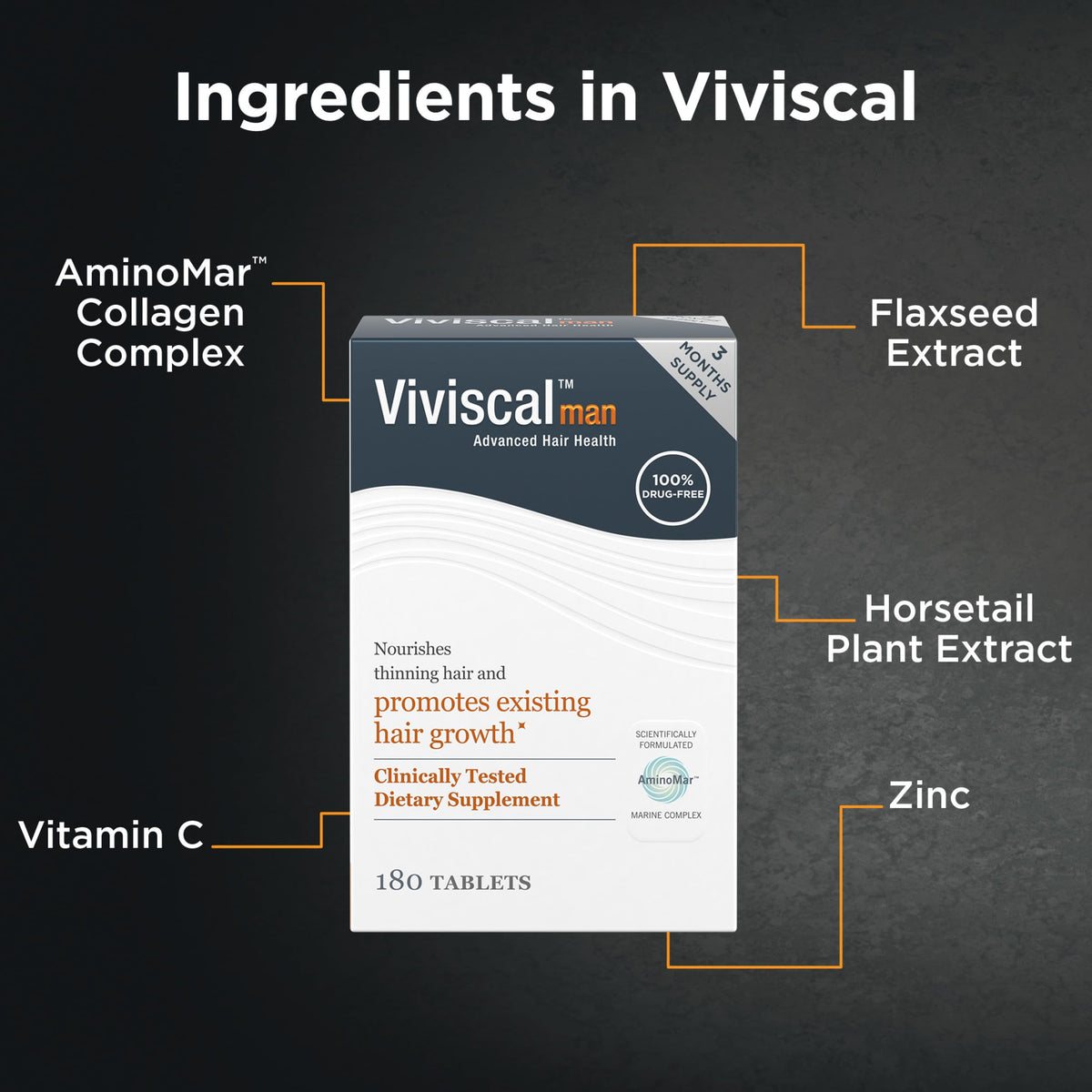 Viviscal Men's Hair Growth Supplements with natural ingredients