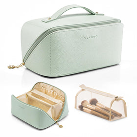 VLANDO Makeup Bag mint green front view