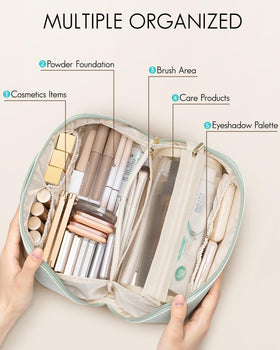 VLANDO Makeup Bag mint green side view