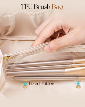 VLANDO Makeup Bag with handle for easy carrying