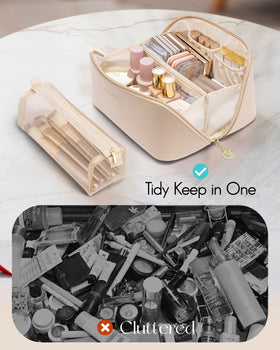 VLANDO Travel Makeup Bag Toffee packaging display