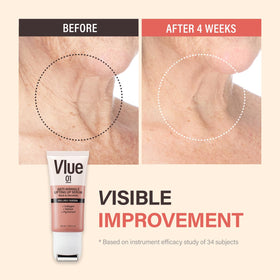 VLUE Retinol Guasha Neck Firming Cream texture on hand
