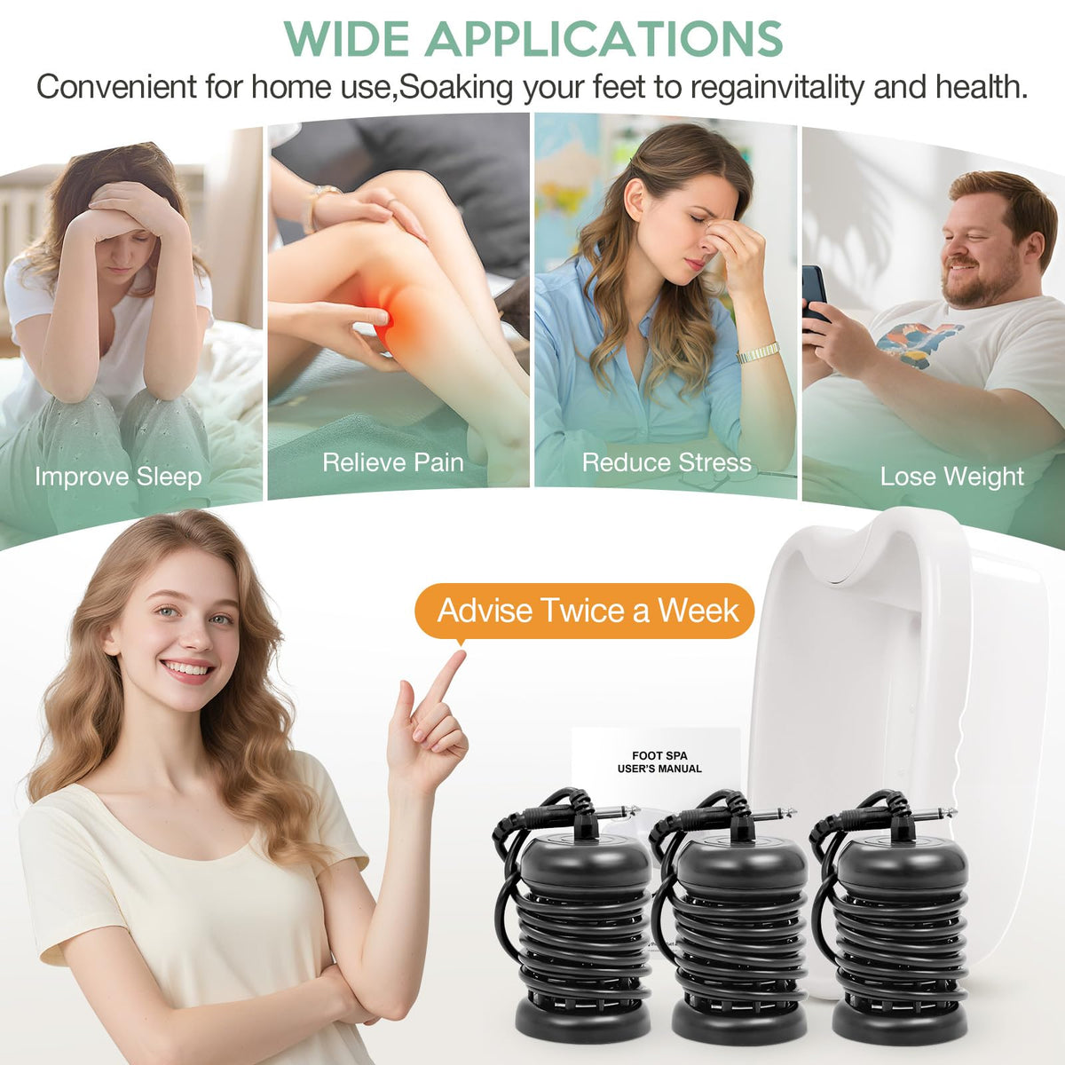 VnioLife Ionic Foot Bath Detox Machine in a relaxing home spa setup