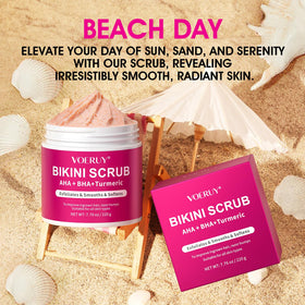 VOERUY Bikini Exfoliator in use on skin