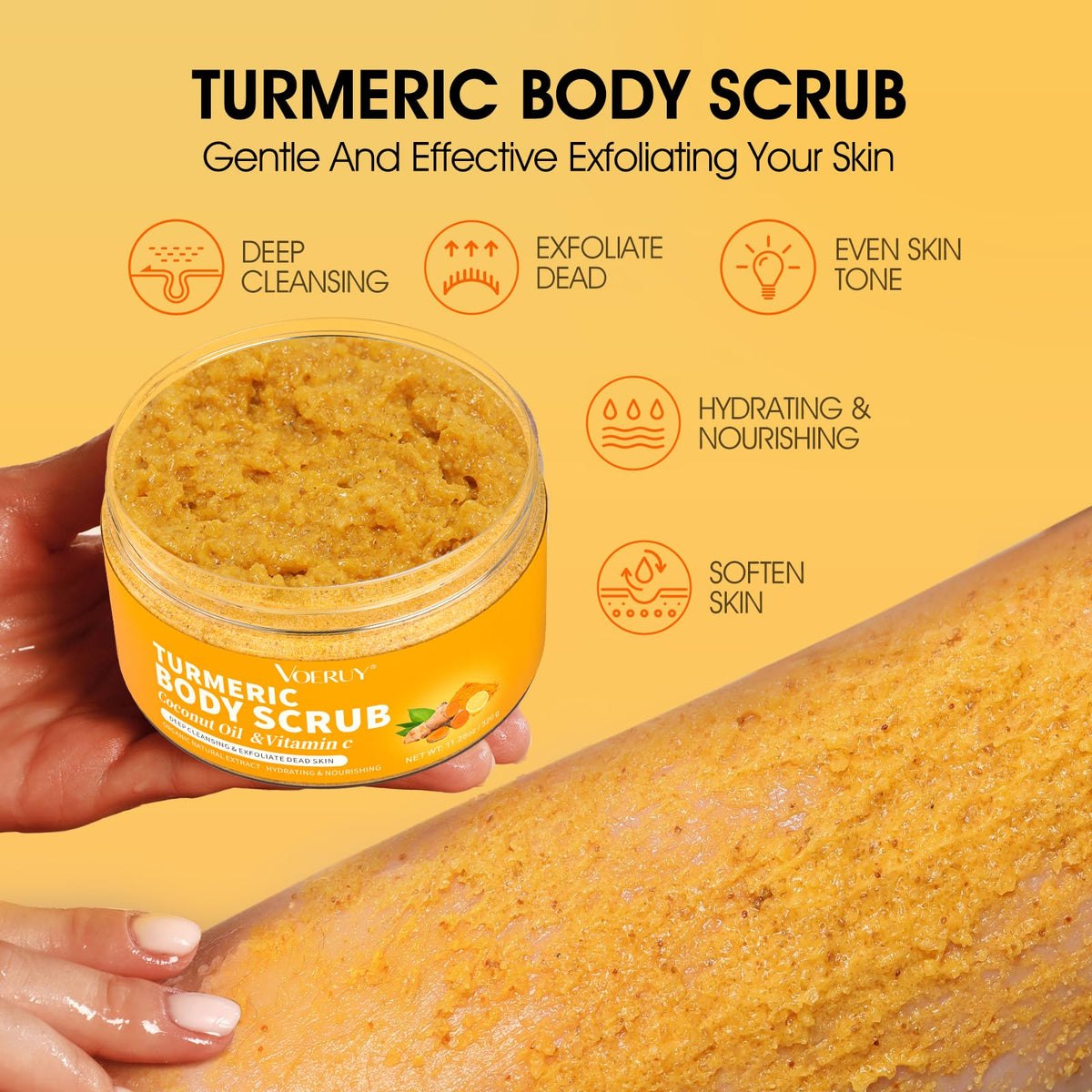 VOERUY Body Scrub packaging from the side