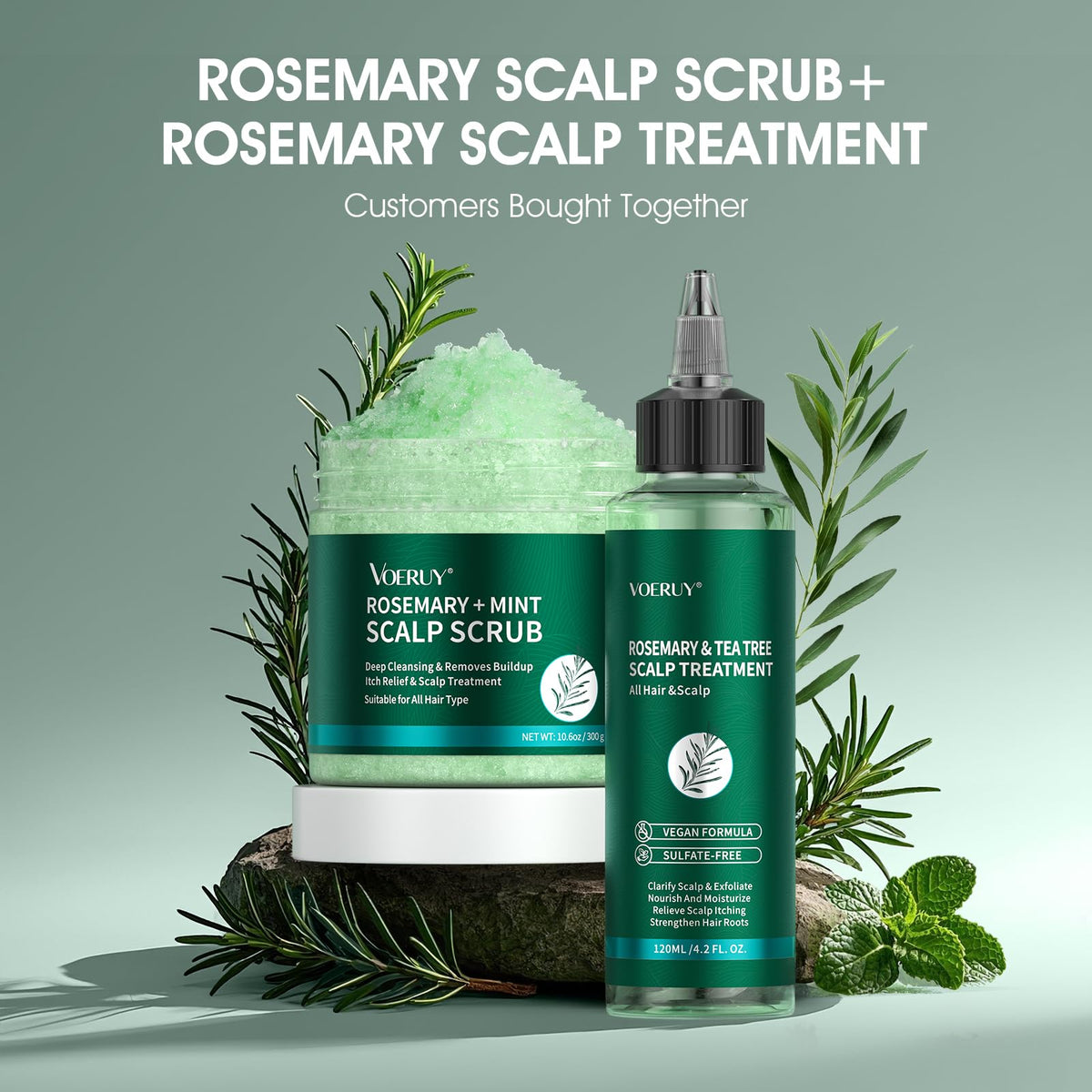 VOERUY Scalp Scrub 300g with natural ingredients