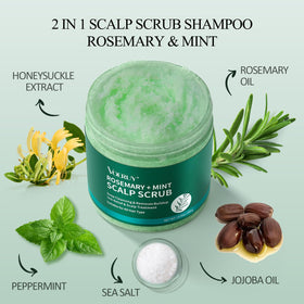 VOERUY Scalp Scrub 300g with silicone scalp massager
