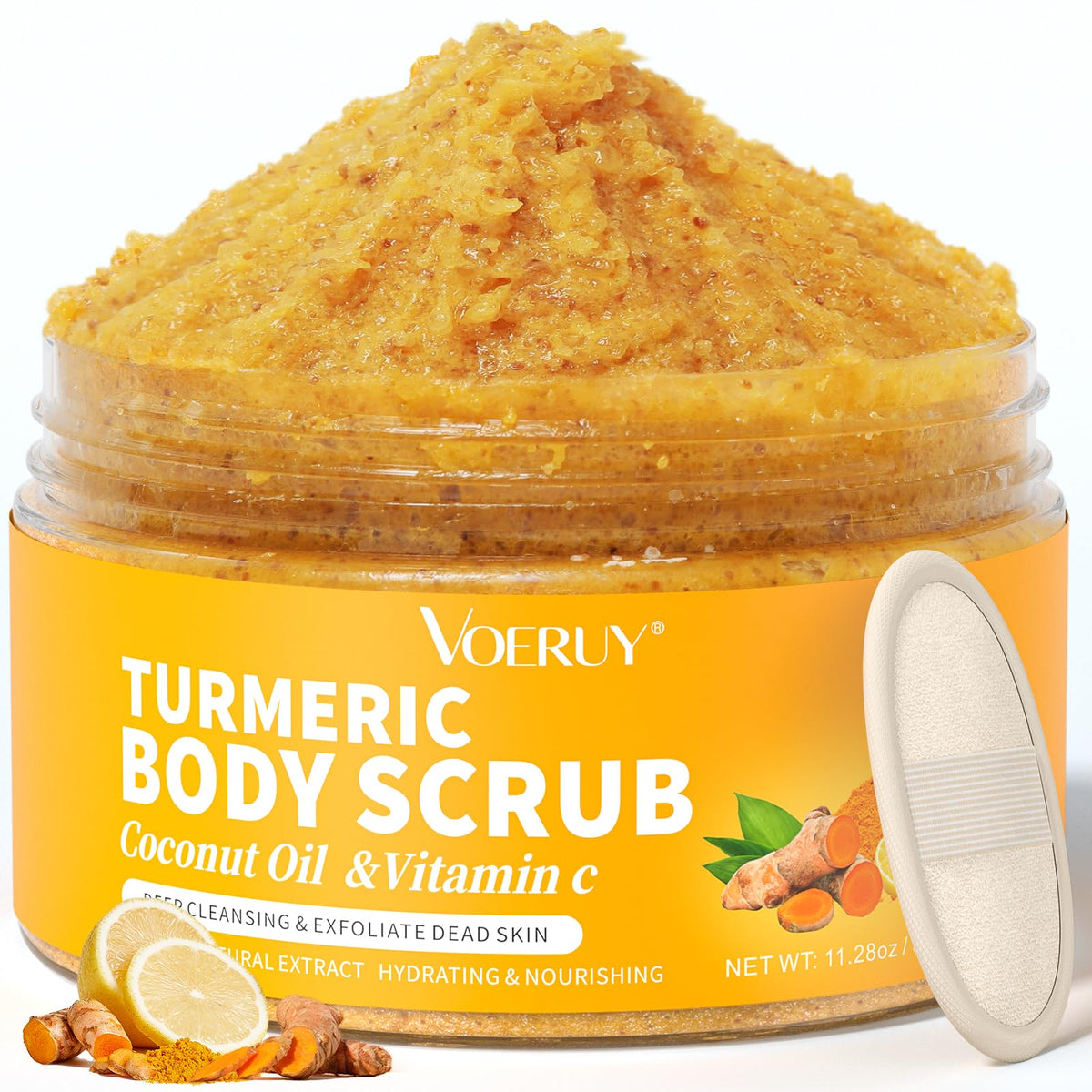 VOERUY Turmeric Exfoliating Body Scrub 320g front view