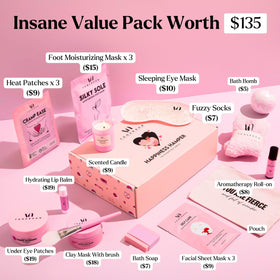 VogueNow Self Care Spa Kit contents including clay mask and eye patches