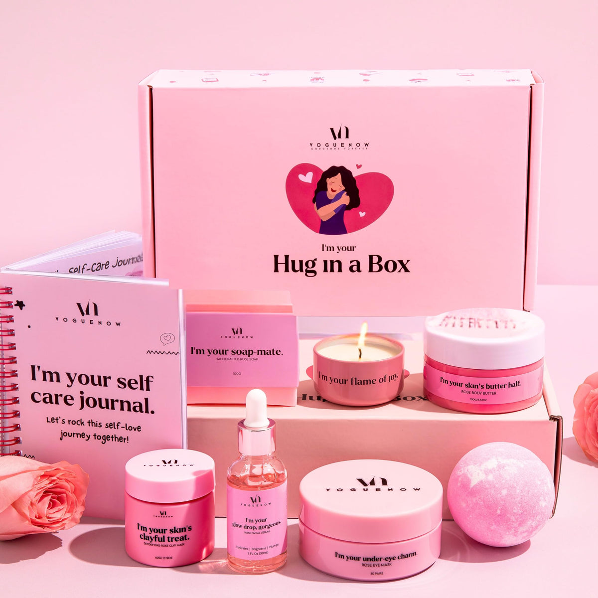 VogueNow Self Care Spa Kit front view with all items displayed