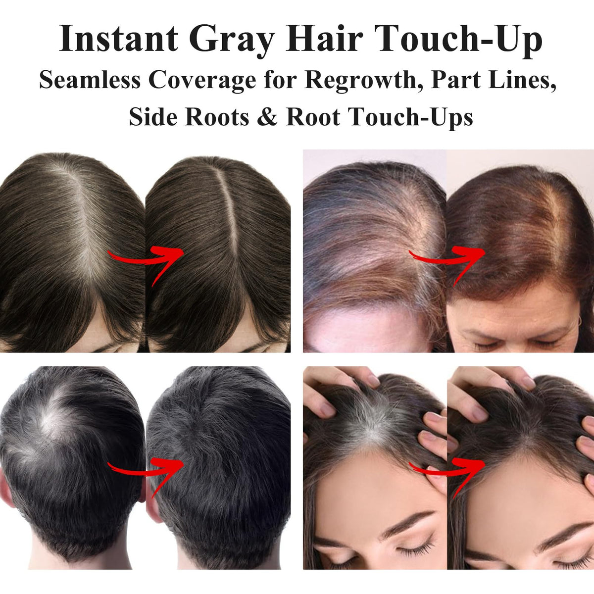 VOLLUCK Root Touch Up Powder application on hairline