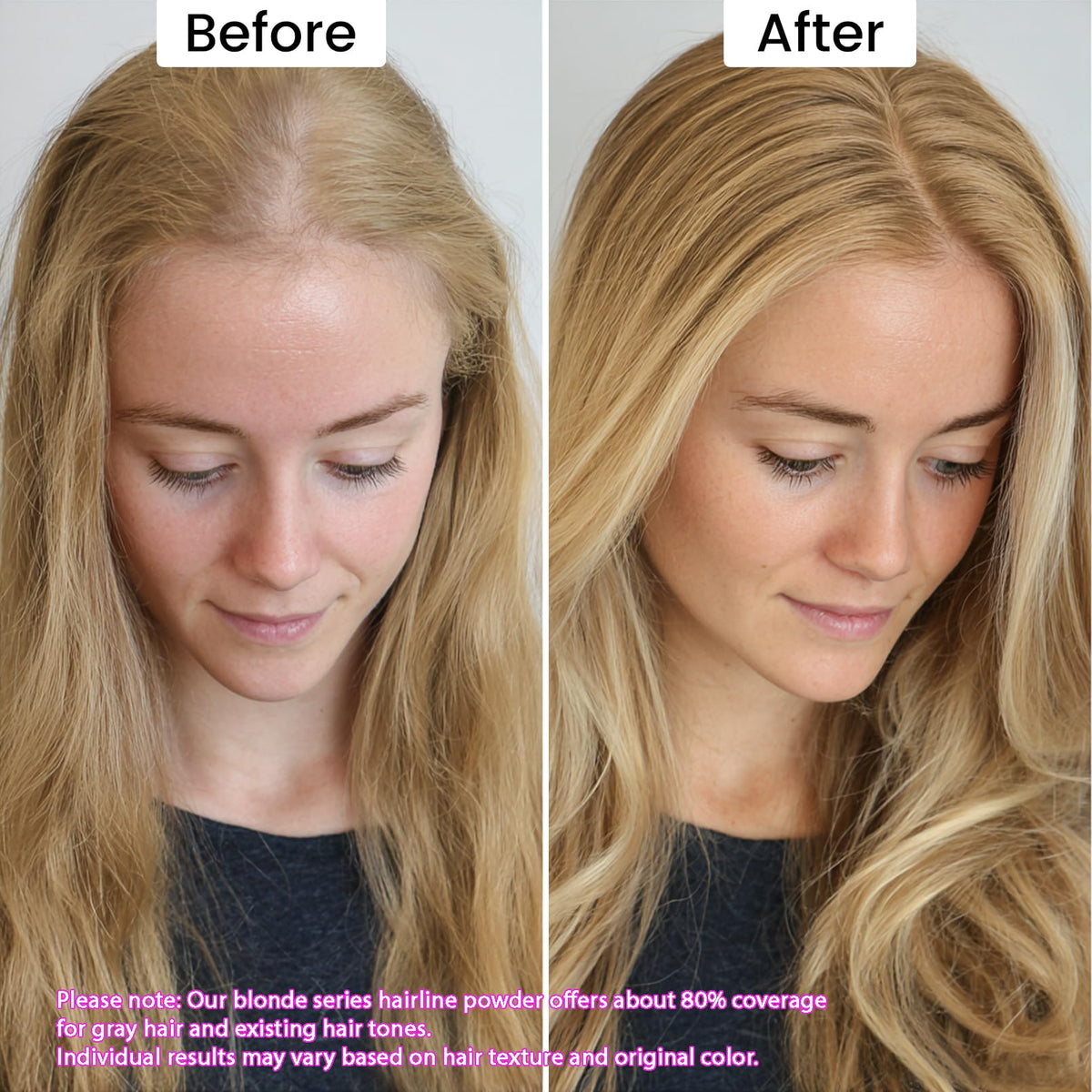 VOLLUCK Root Touch Up Powder applied to hairline