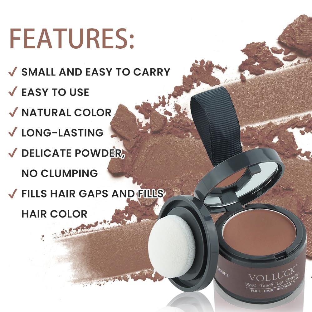 VOLLUCK Root Touch Up Powder Auburn on a table