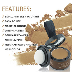 VOLLUCK Root Touch Up Powder Dark Blonde application demonstration