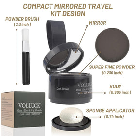 VOLLUCK Root Touch Up Powder Dark Brown side view