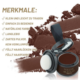 VOLLUCK Root Touch Up Powder Hazel Brown lifestyle scene