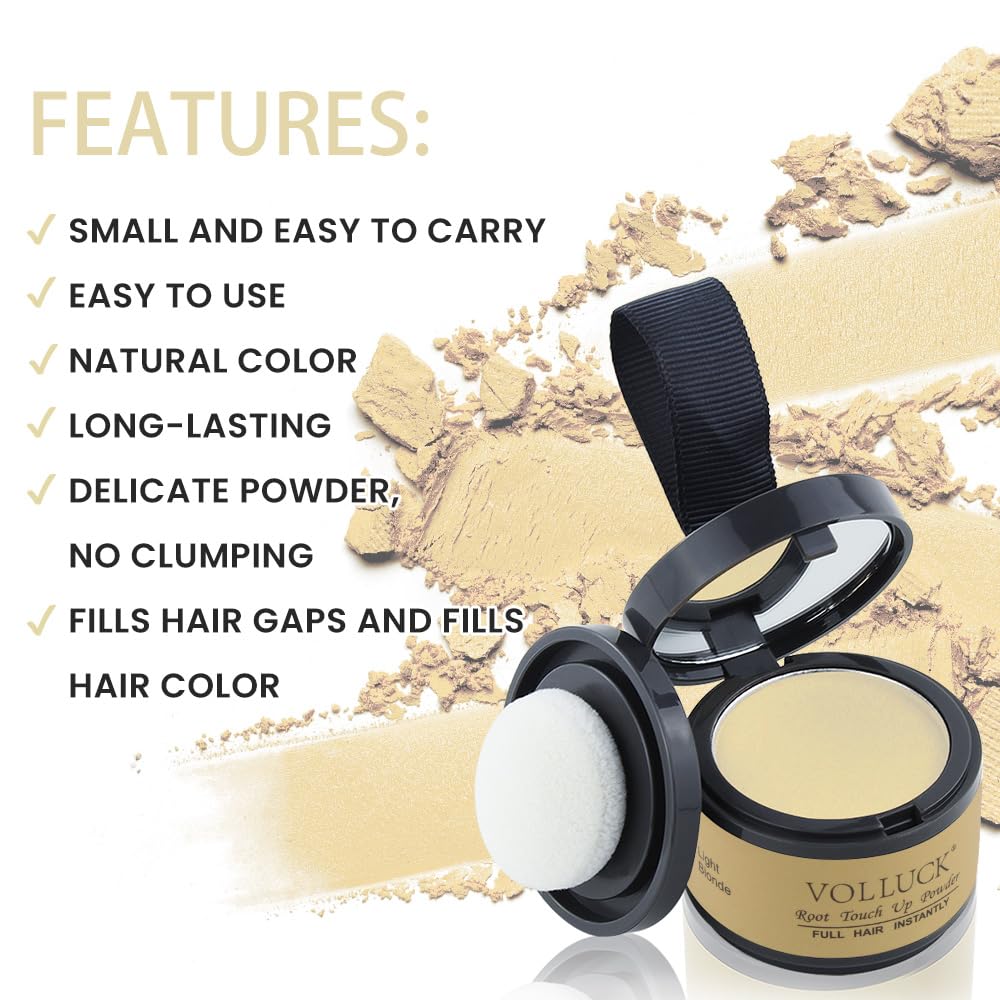 VOLLUCK Root Touch Up Powder Light Blonde application demonstration
