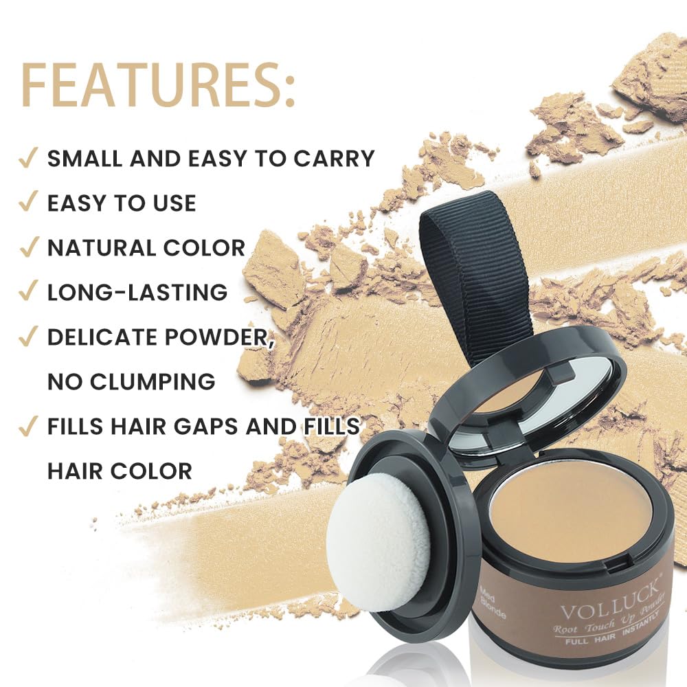 VOLLUCK Root Touch Up Powder Medium Blonde in use outdoors