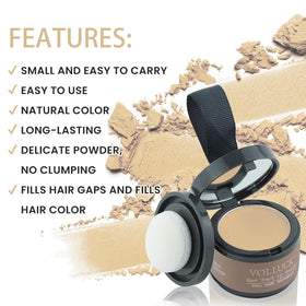 VOLLUCK Root Touch Up Powder Medium Blonde in use outdoors