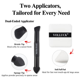 VOLLUCK Root Touch Up Powder showing dual applicators