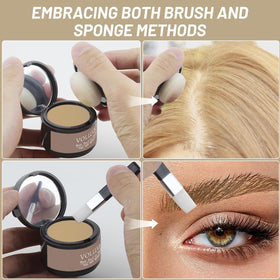 VOLLUCK Root Touch Up Powder showing texture on sponge