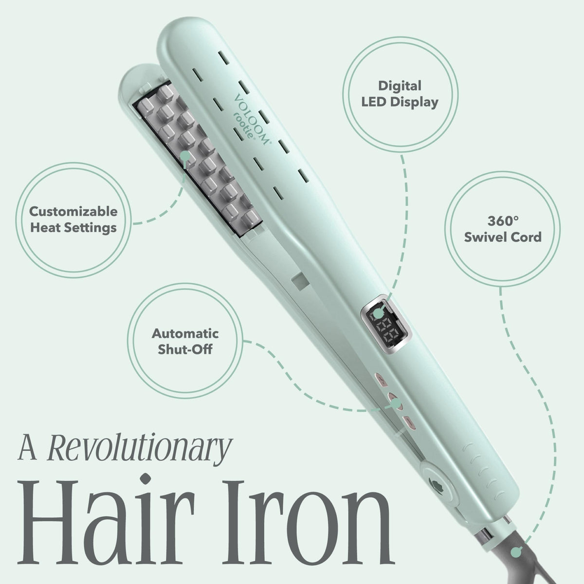 VOLOOM Rootie 3/4” Hair Volumizing Iron in use on short hair