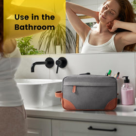 Vorspack Canvas Travel Toiletry Bag hanging with handle