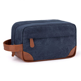 Vorspack Canvas Travel Toiletry Bag Navy Blue front view