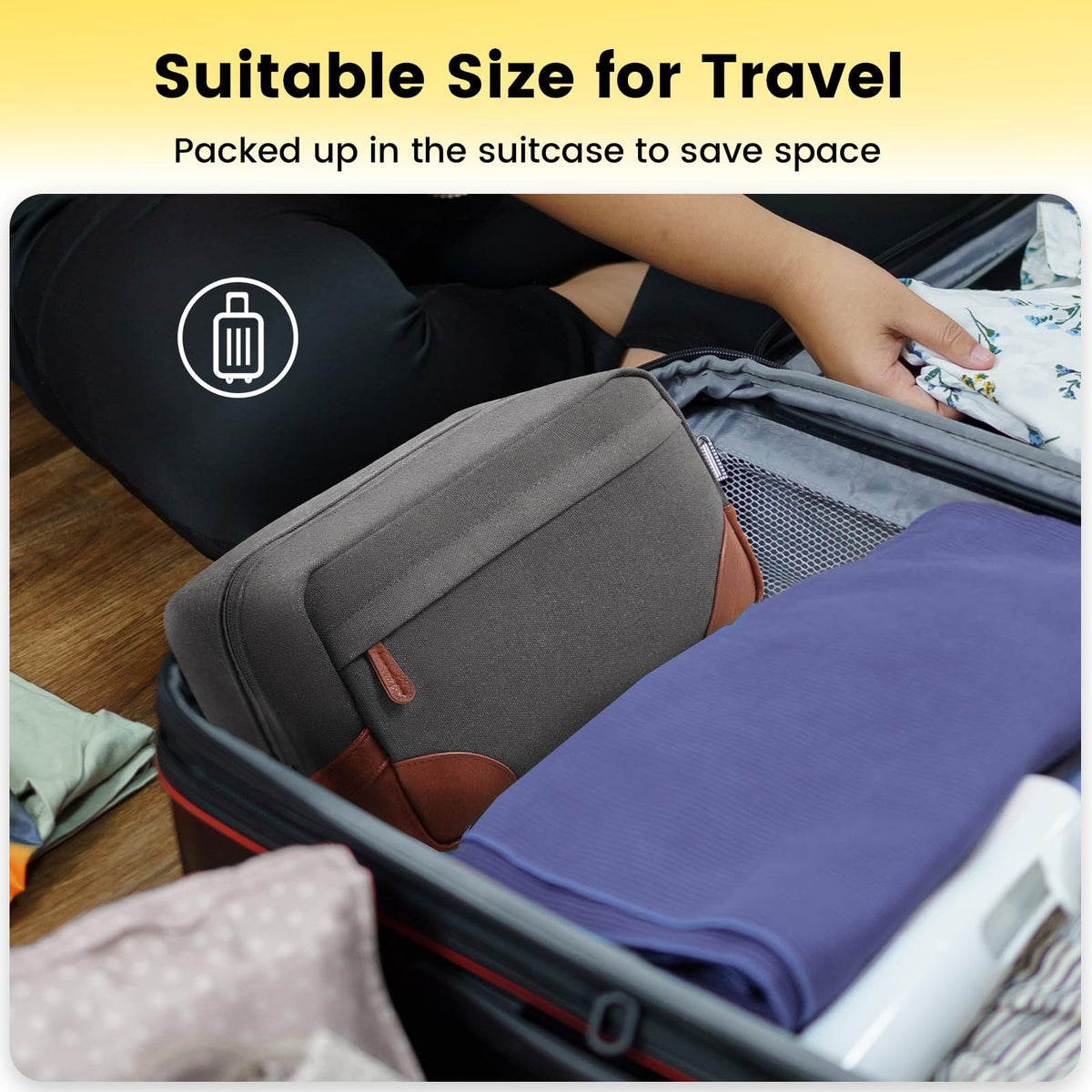 Vorspack Canvas Travel Toiletry Bag with zipper detail