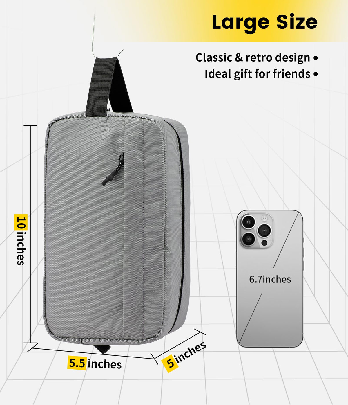 Vorspack Toiletry Bag Grey showing main compartment