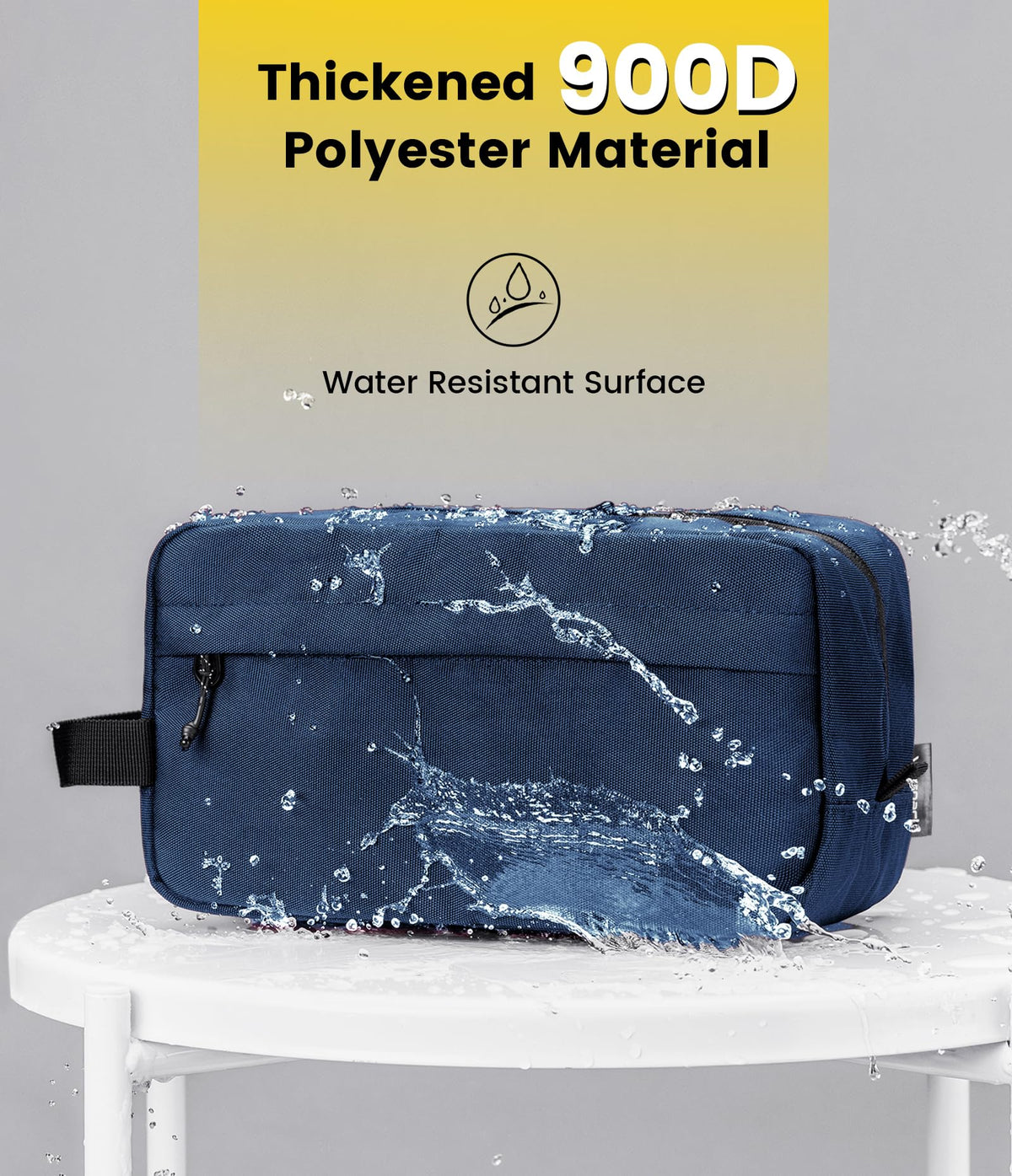 Vorspack Travel Toiletry Bag hanging with toiletries inside