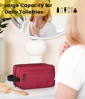 Vorspack Travel Toiletry Bag in use hanging in bathroom