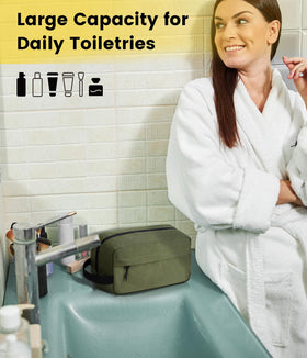 Vorspack Travel Toiletry Bag open with toiletries inside