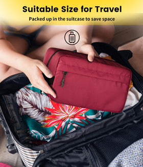 Vorspack Travel Toiletry Bag packed in suitcase