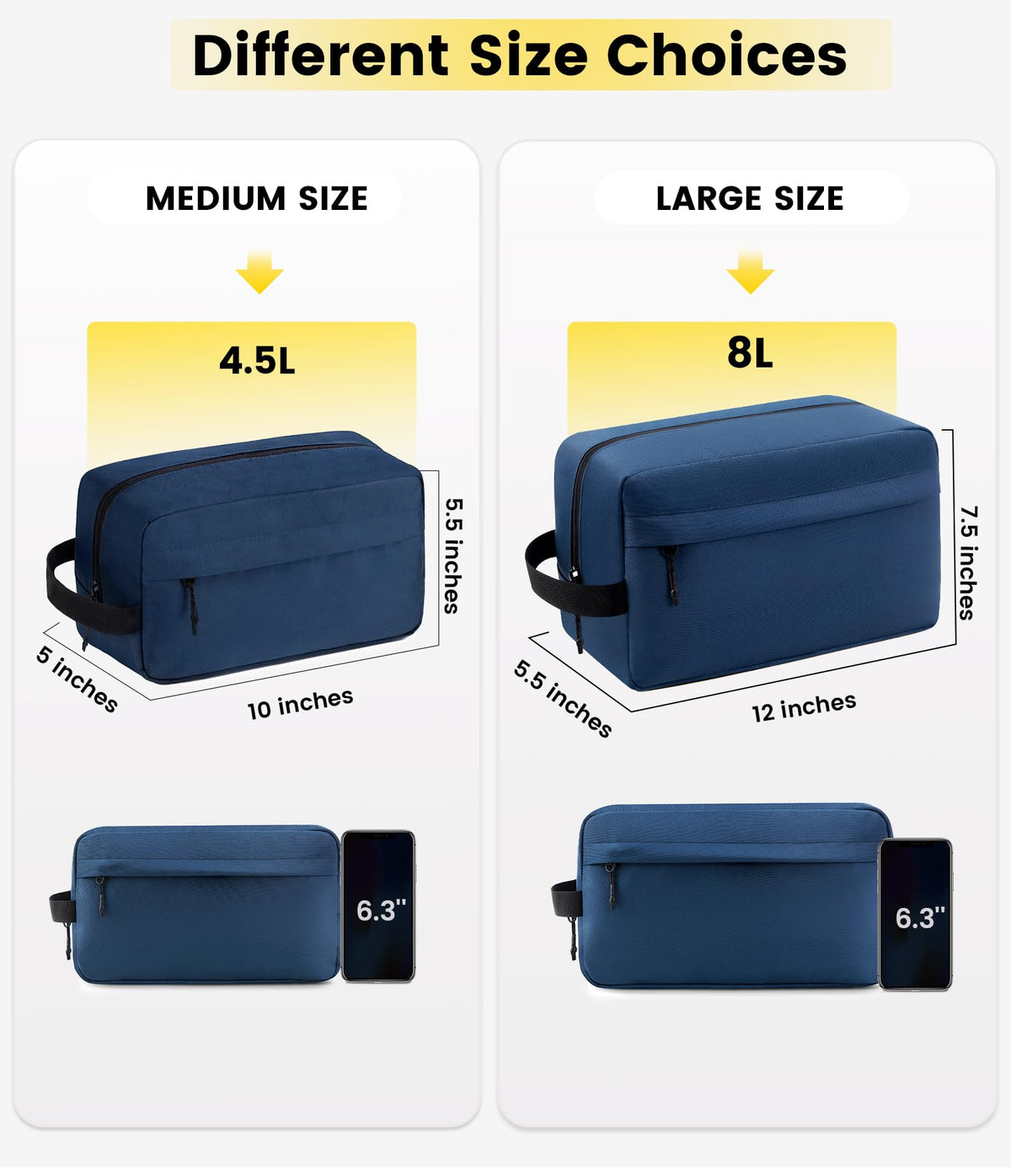 Vorspack Travel Toiletry Bag showing main compartment and pockets